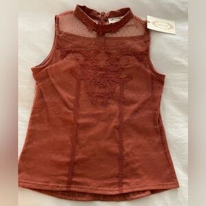 Mia Joy boho blouse-orange-Size 14 girls-NWT-Coordinating skirt also available